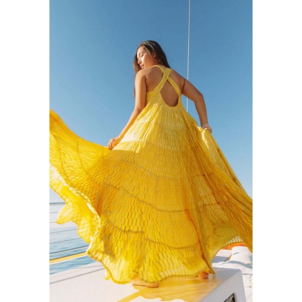 Elegant Yellow Maxi Dress